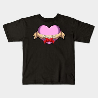 Heckin’ Kawaii-Gold Hearts Kids T-Shirt